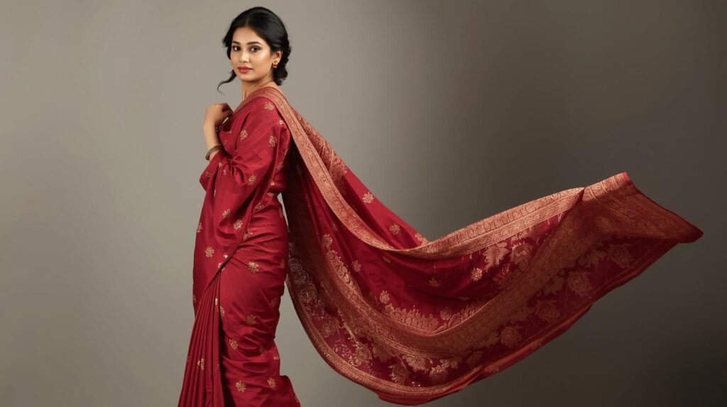 indian model wearing banarasi saree 20250826 145626 0000