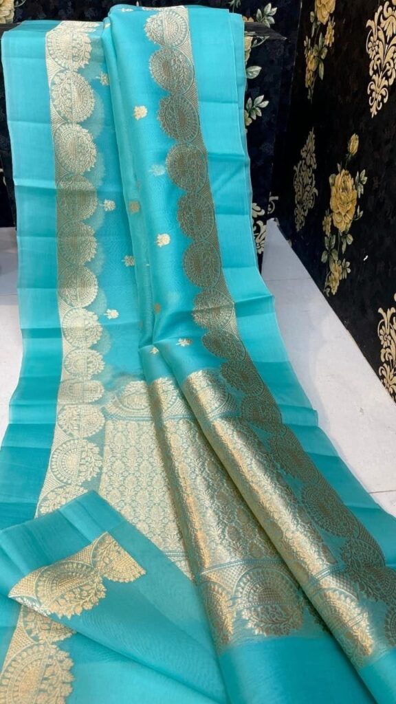 Home banarasi organza gold zari saree5